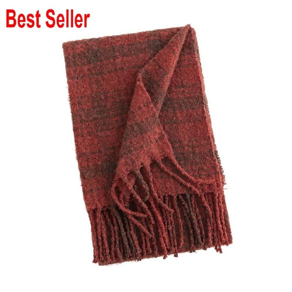 Oversized Plaid Scarf Shawl Wrap Soft Warm Winter Accessory Elegant Chic